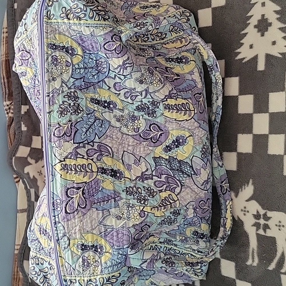 Sierra Pacific Crafts Quilted Floral Tote Pastel Paisley Travel Shoulder Gym Bag - Picture 10 of 10